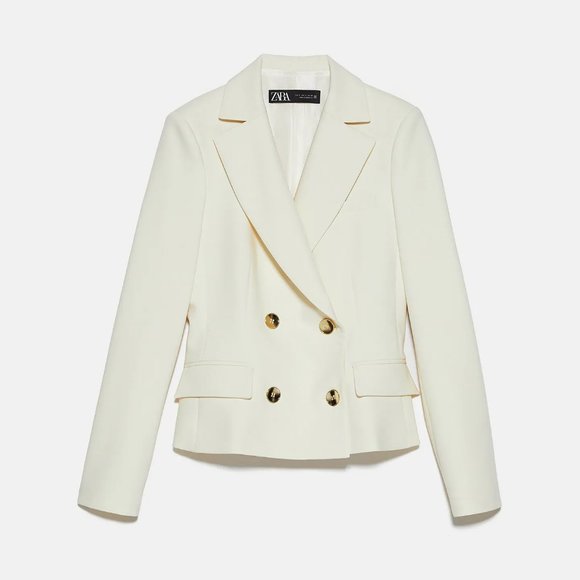 Zara Double Breasted Cropped Blazer - Picture 5 of 6